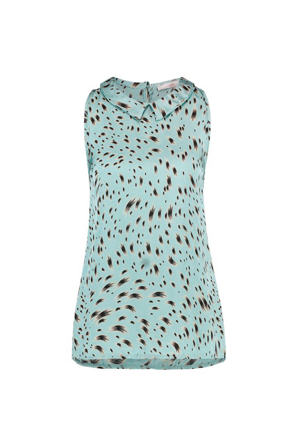 Aaiko top Miryam met all over print lichtblauw/zwart, Lichtblauw/zwart
