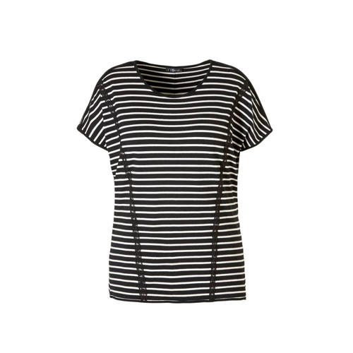 No Secret Gestreept T Shirt Met Mesh Detail no secret kopen in de aanbieding