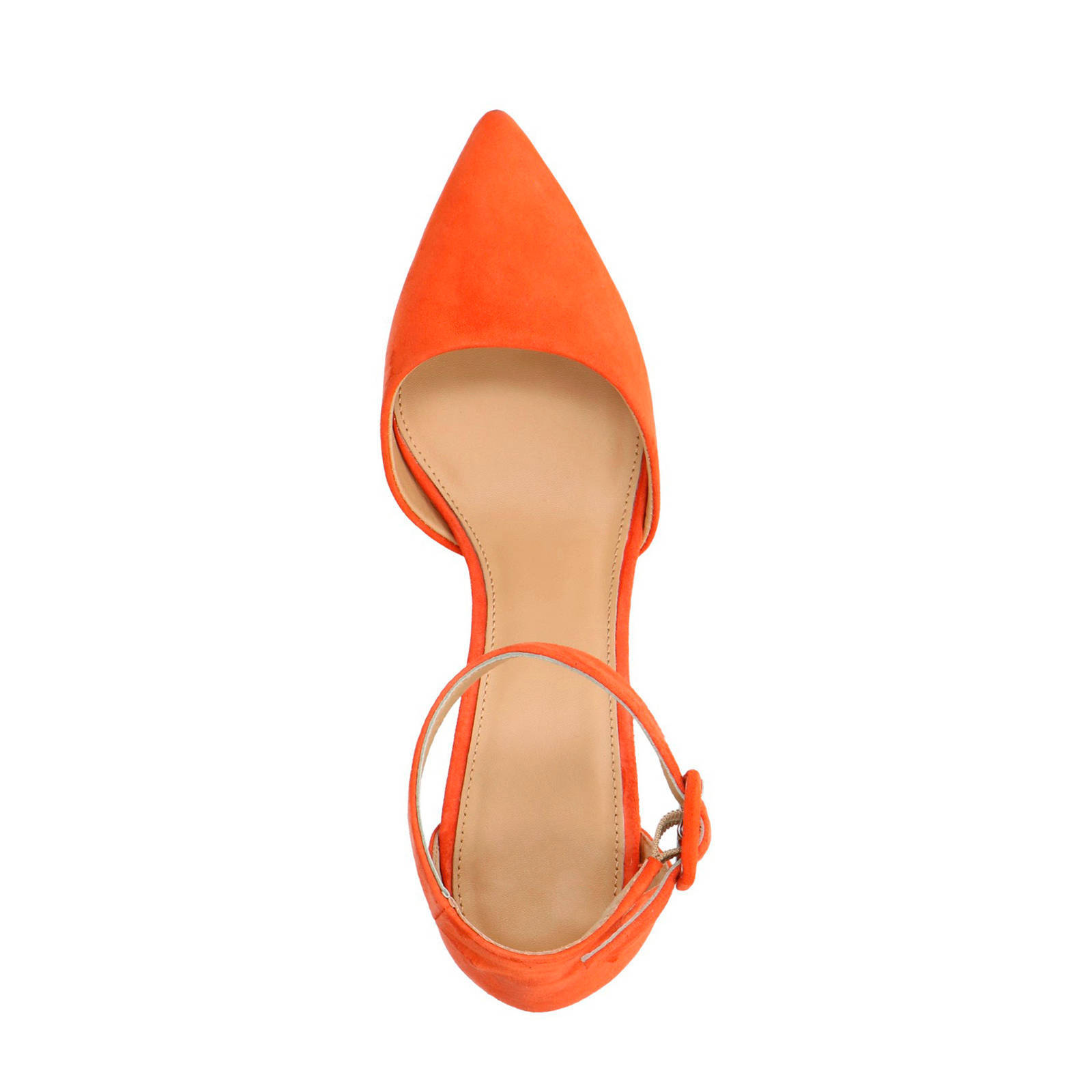 Manfield suède pumps oranje | wehkamp