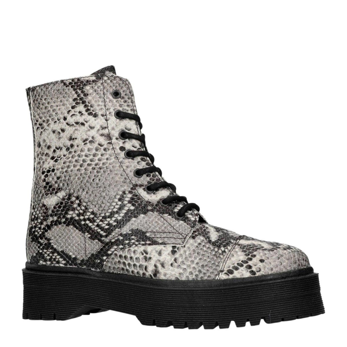 Sacha veterboots met slangenprint wehkamp