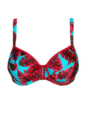 beugel bikinitop Palm Springs met all over print rood
