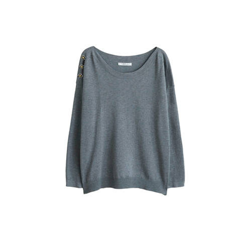 Violeta By Mango T Shirt Met Sierknopen Grijs violeta by mango kopen in de aanbieding Violeta By Mango T Shirt Met Sierknopen Grijs violeta by mango kopen in de aanbieding