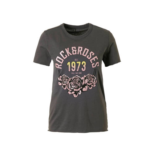 Only T Shirt Met Opdruk Grijs only kopen in de aanbieding Only T Shirt Met Opdruk Grijs only kopen in de aanbieding