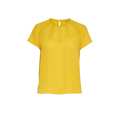 Only Gele Top Met Kanten Details only kopen in de aanbieding