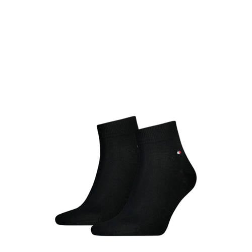 Tommy Hilfiger sokken Quarter met logo - set van 2 zwart
