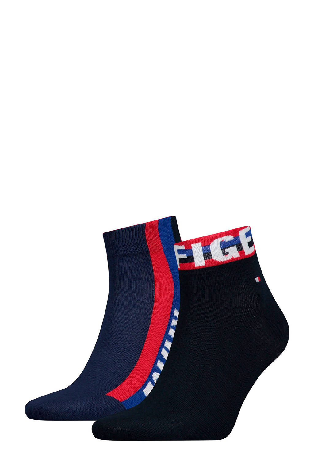 Tommy Hilfiger sneakersokken set van 2, Wit/blauw/rood