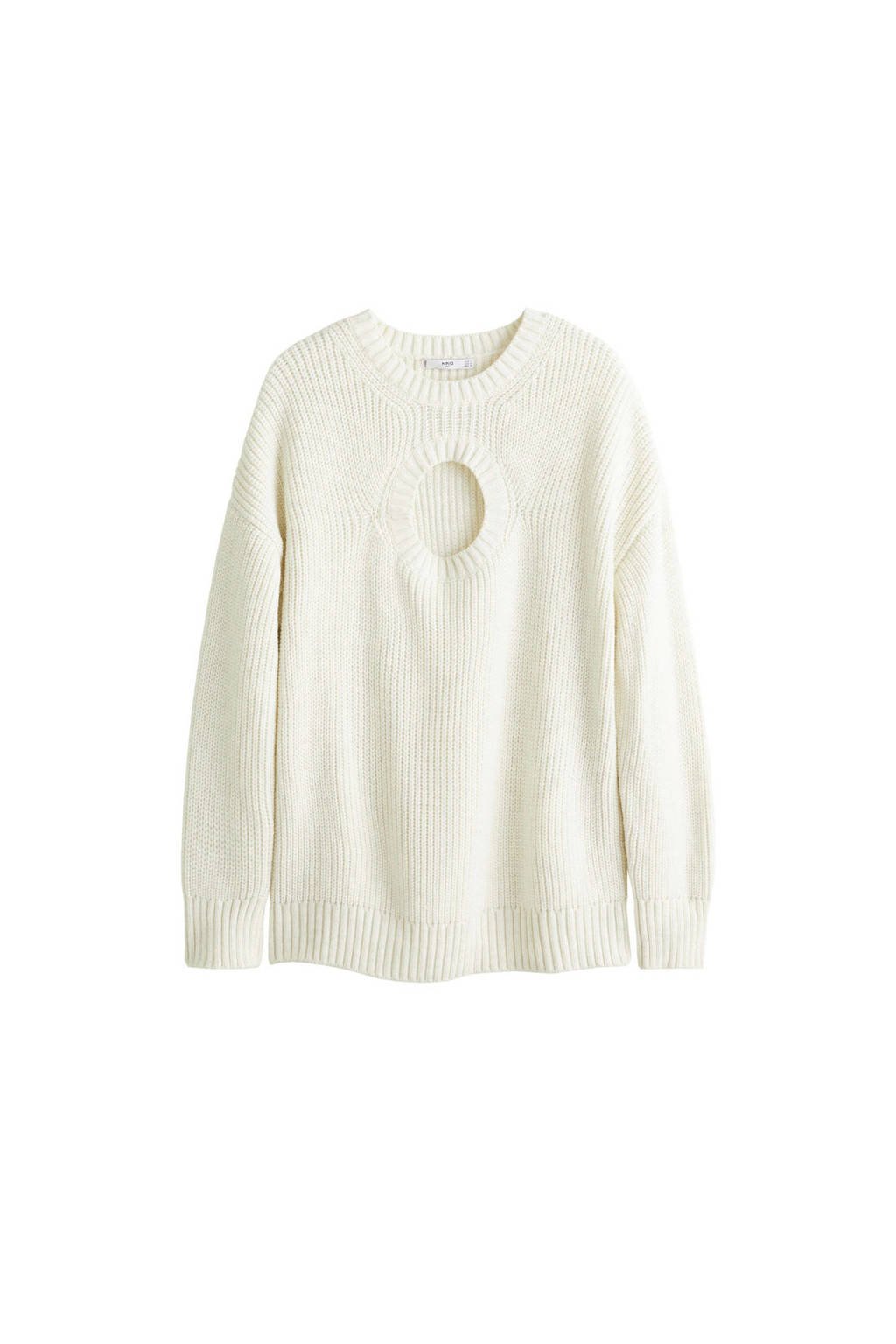 Mango trui met open detail, Lichtbeige