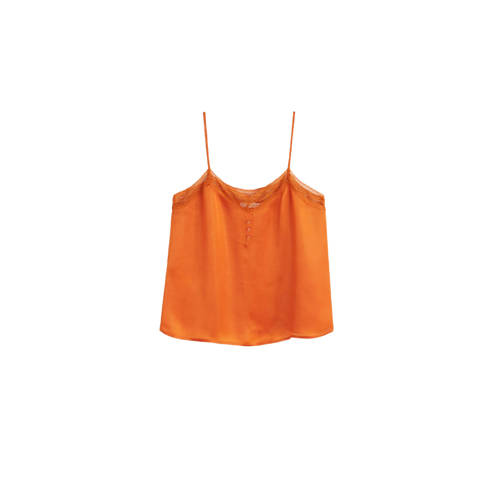 Mango Spaghettitop Met Kant Koper mango kopen in de aanbieding Mango Spaghettitop Met Kant Koper mango kopen in de aanbieding