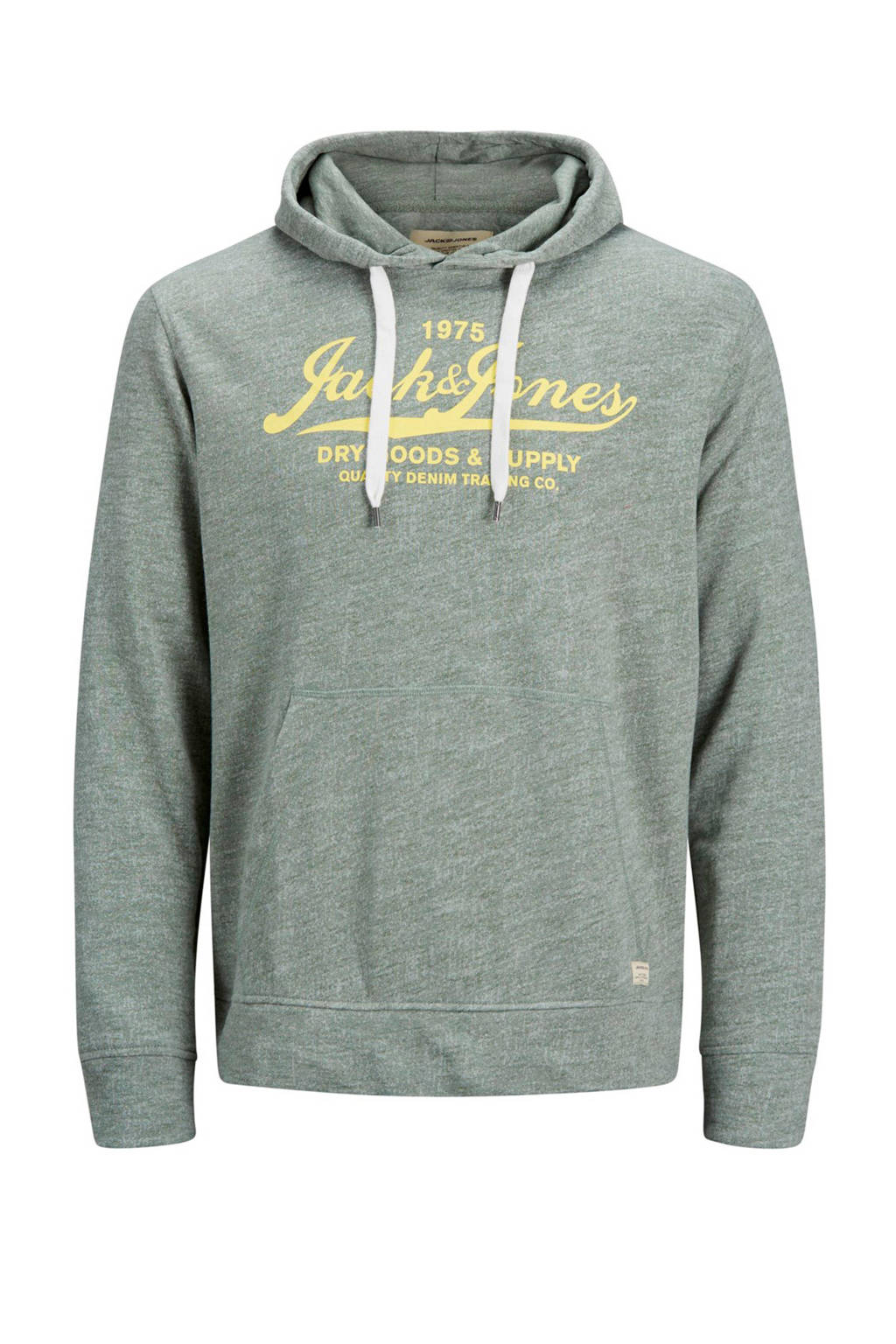 JACK & JONES ESSENTIALS hoodie met tekst opdruk, Grijs melange