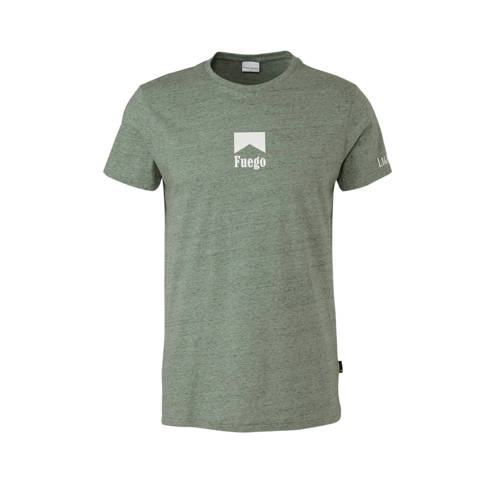 Purewhite Gemeleerd T Shirt Met Printopdruk Groen purewhite kopen in de aanbieding