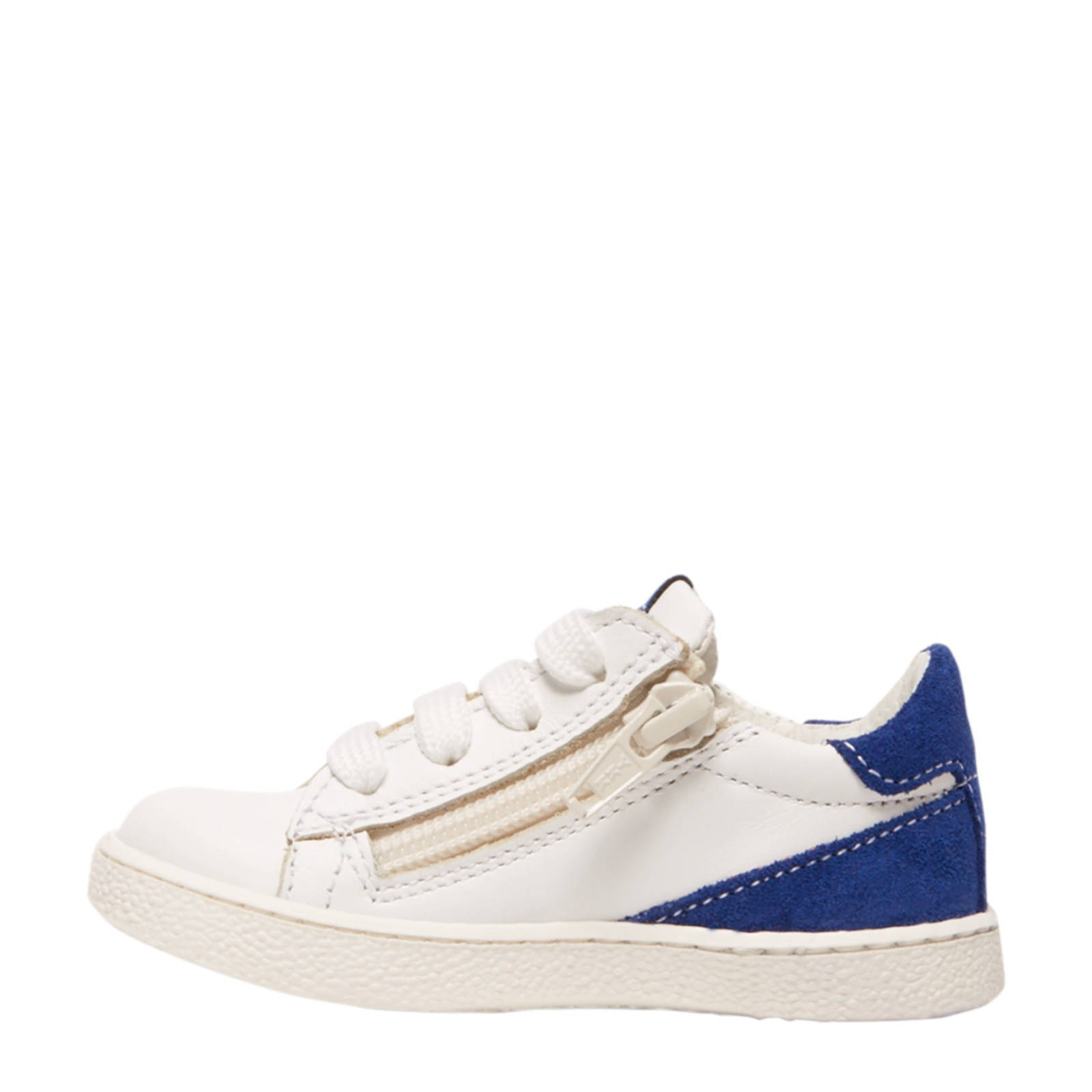 VanHaren Bobbi-Shoes Leren Sneakers Wit/blauw | Wehkamp