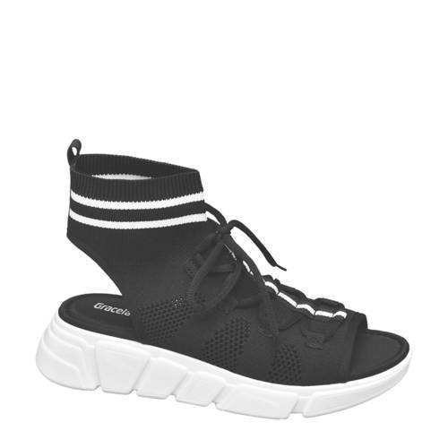 Vanharen Graceland Sock Sandalen Zwartwit graceland kopen in de aanbieding Vanharen Graceland Sock Sandalen Zwartwit graceland kopen in de aanbieding