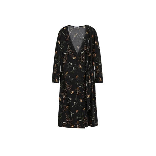 Mango Gebloemde Wikkeljurk Zwart mango kopen in de aanbieding Mango Gebloemde Wikkeljurk Zwart mango kopen in de aanbieding