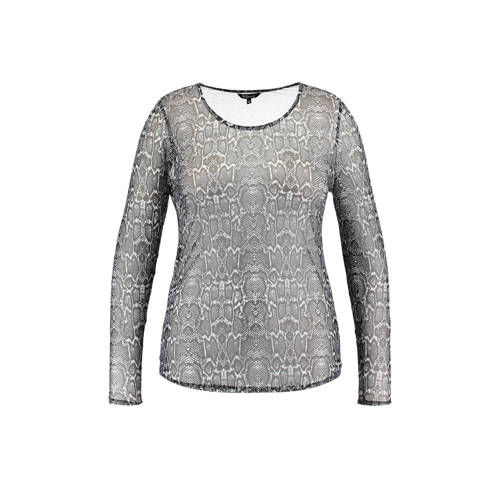 Ms Mode Transparante Top Met Slangen Print ms mode kopen in de aanbieding