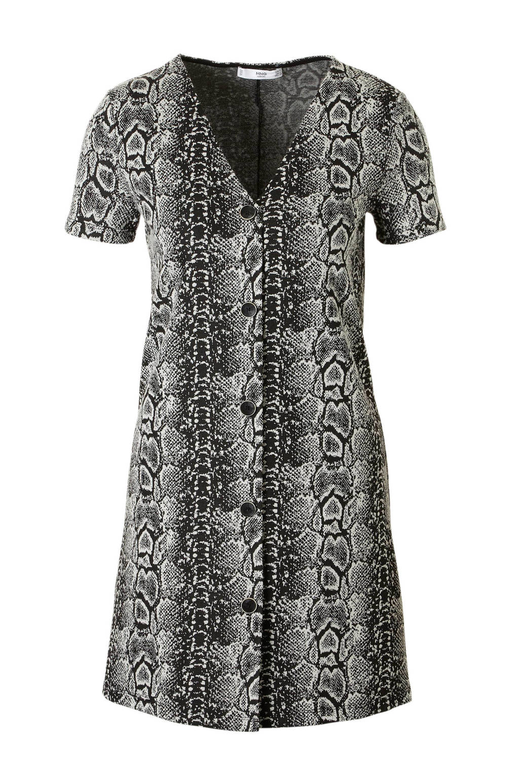 Mango jurk met slangenprint, Grijs