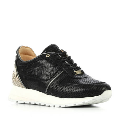 Fred De La Bretoniere Leren Sneakers Zwart fred de la bretoniere kopen in de aanbieding