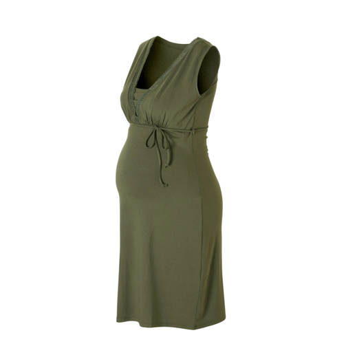 Queen Mum Zwangerschap Voedingsjurk Groen queen mum kopen in de aanbieding