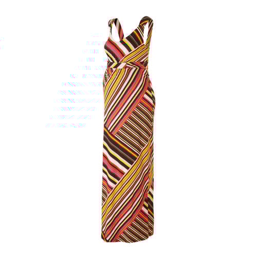 Queen Mum Gestreepte Maxi Zwangerschapsjurk Zwart queen mum kopen in de aanbieding