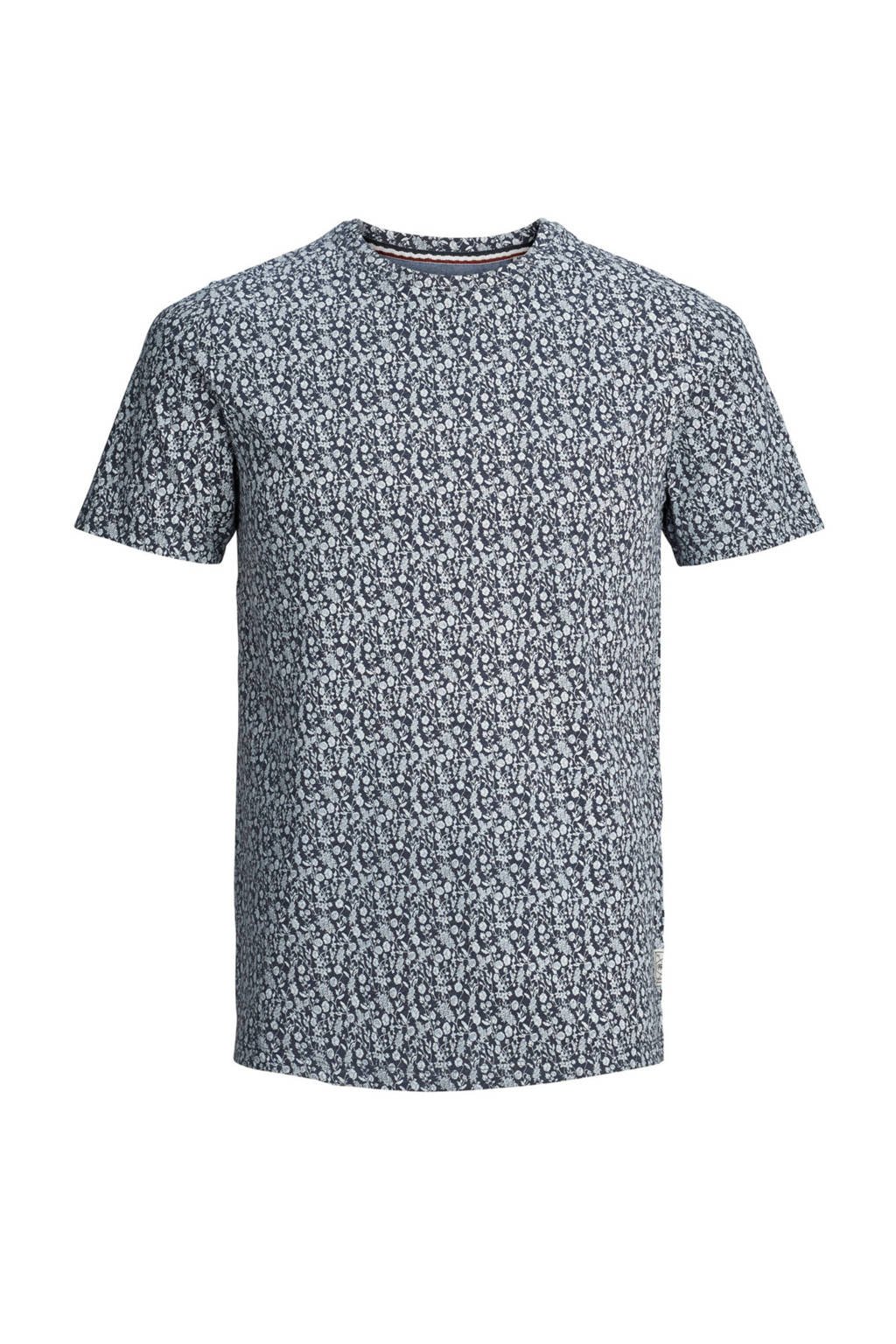 PRODUKT T-shirt met print blauw, Blauw/grijs