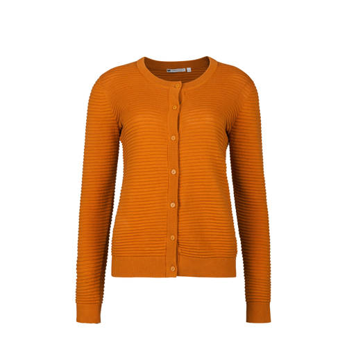 We Fashion Ribgebreid Vest Oker we fashion kopen in de aanbieding