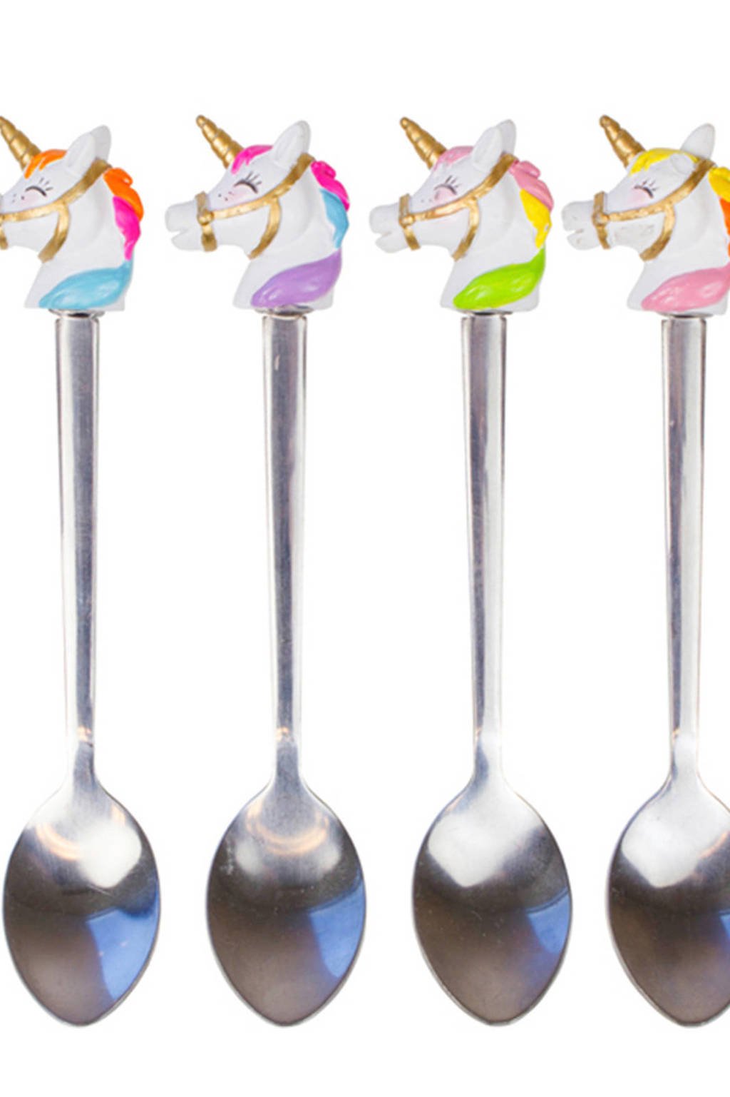 Blond Amsterdam Unicorn theelepel (set van 4), Multi
