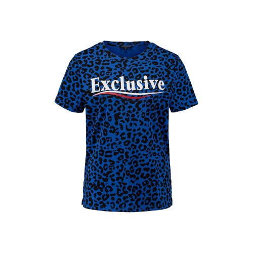 Coolcat T Shirt Met Panterprint Blauw coolcat kopen in de aanbieding Coolcat T Shirt Met Panterprint Blauw coolcat kopen in de aanbieding