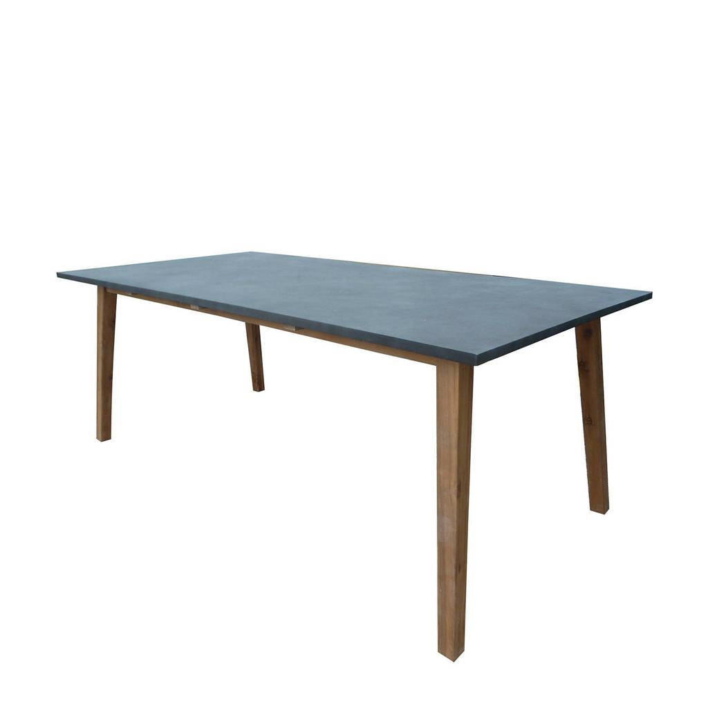 Wehkamp Home tuintafel Andorra (200x100 cm), Antraciet/bruin