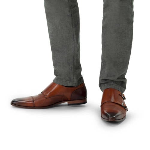 Black Label leren gespschoenen bruin afbeelding