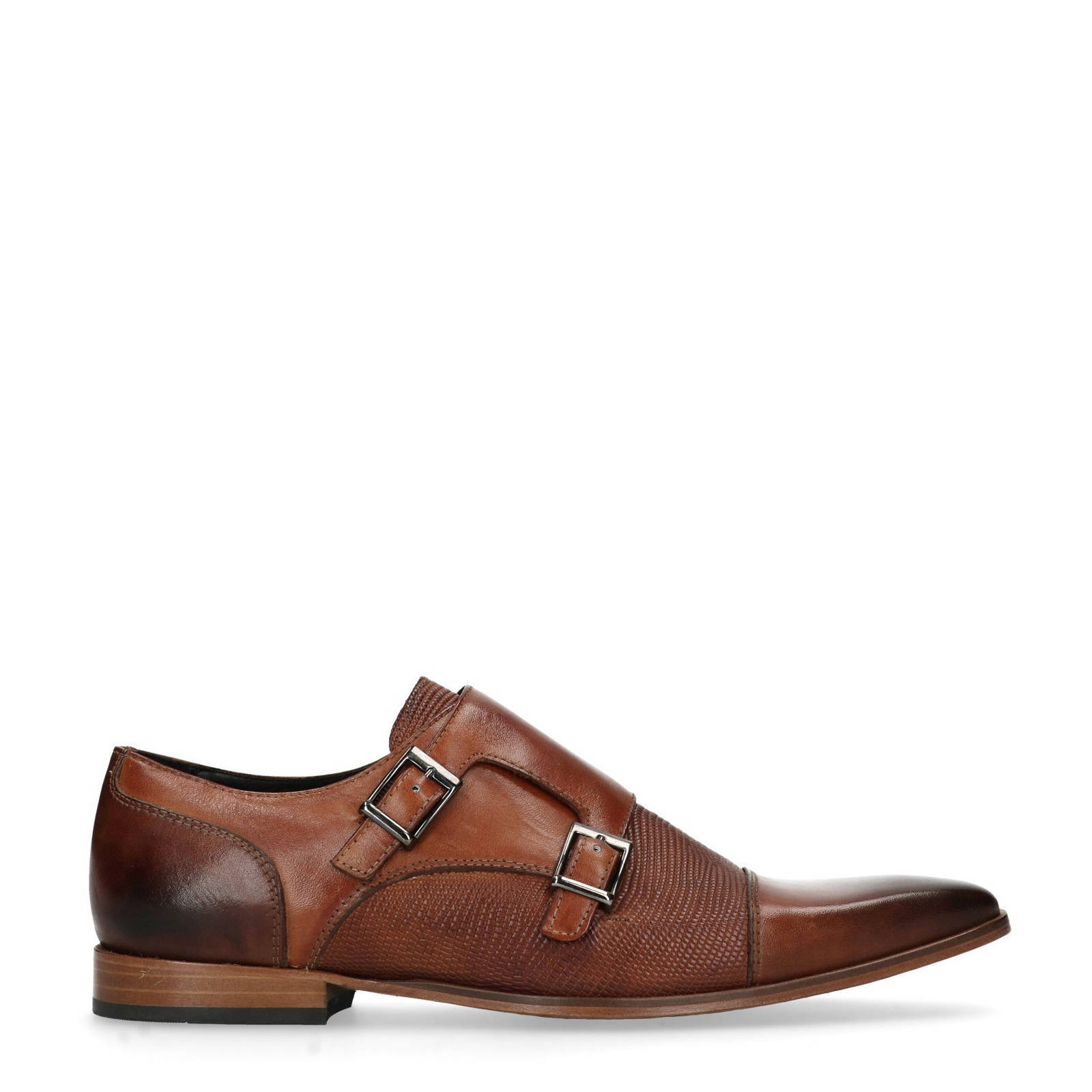 Manfield Black Label leren gespschoenen bruin | wehkamp
