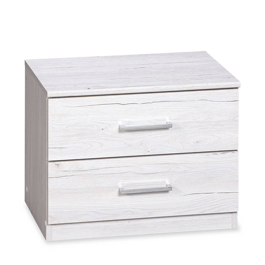 Beddenreus nachtkast Arizona (set van 2), Wit eiken