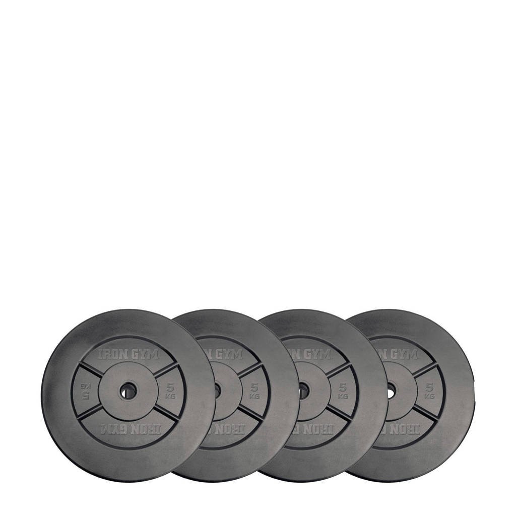 Iron Gym 20kg Plate Set, 10kg x 2, Zwart