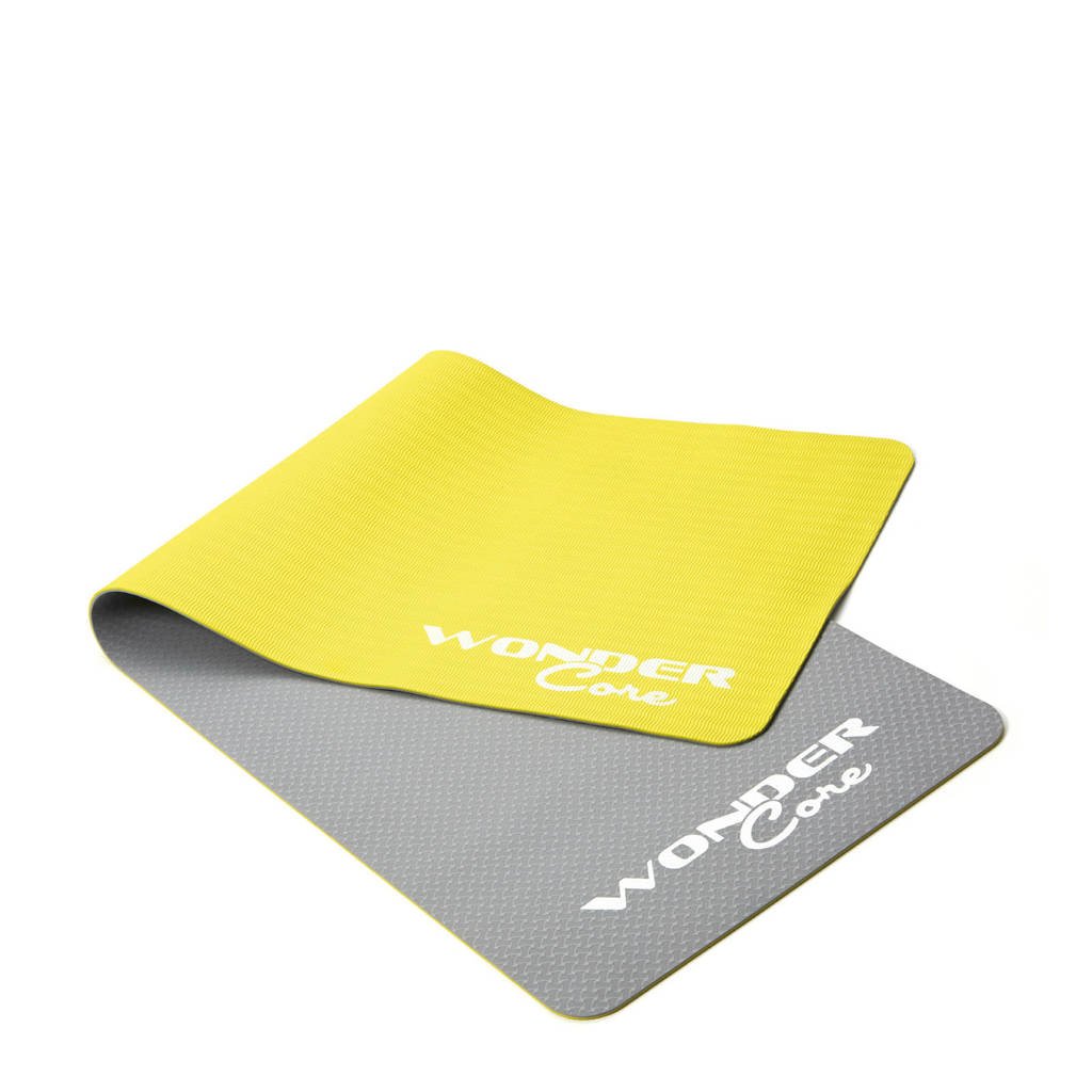 Wonder Core Fitnessmat -Yogamat TPE - 0,6 cm - Gray/Green, Grijs/groen