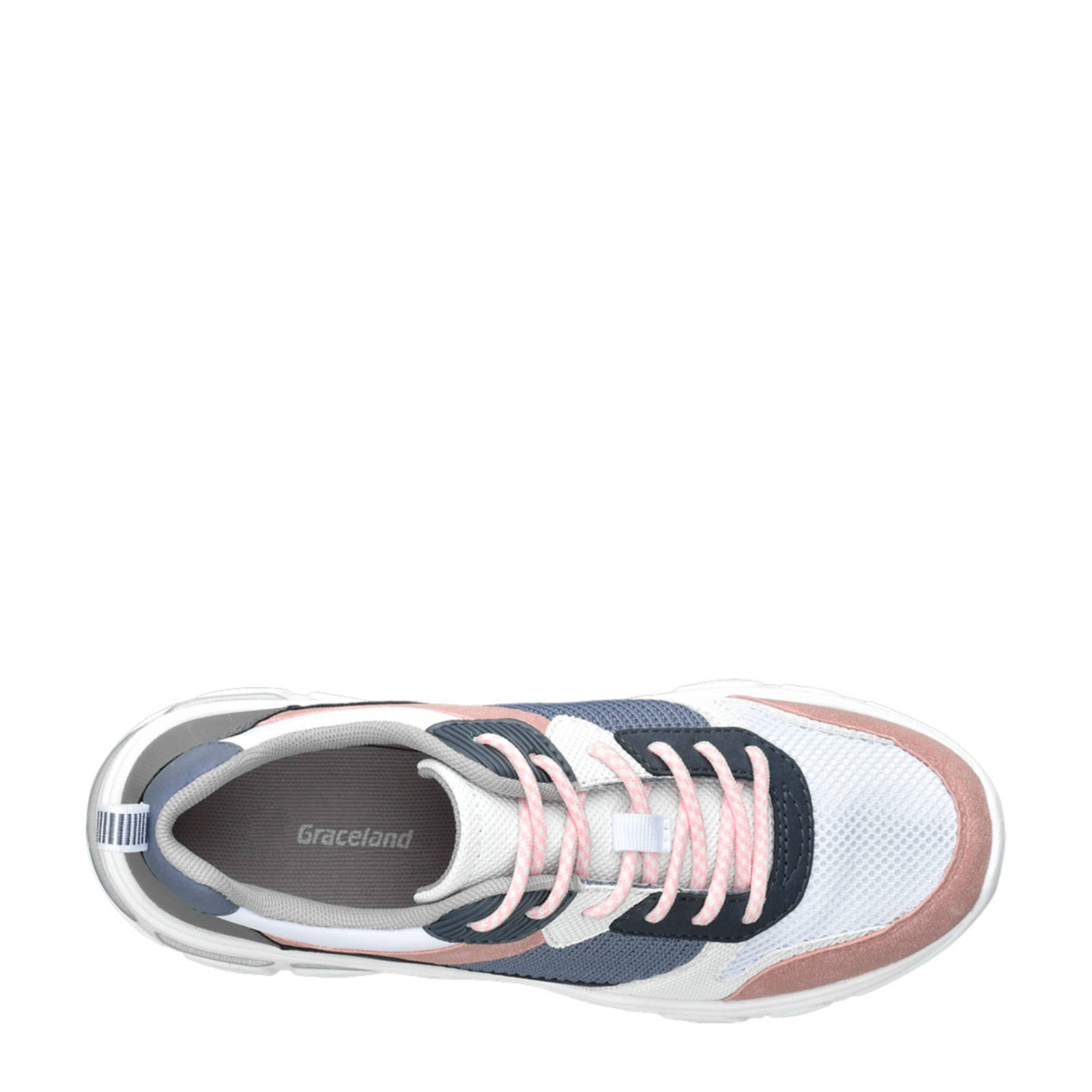 vanHaren Graceland dad sneakers roze/blauw | wehkamp