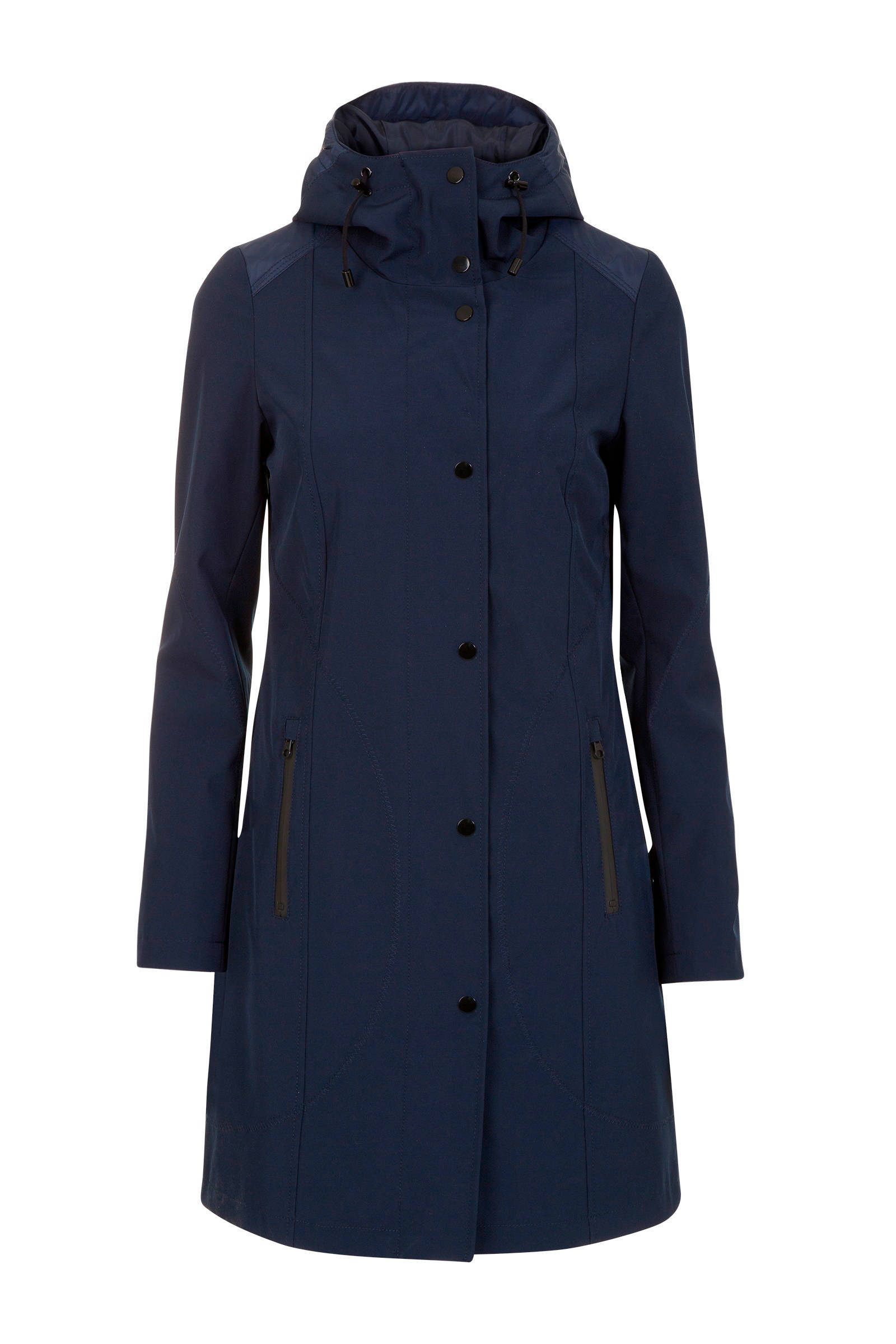 blauwe lange jas dames