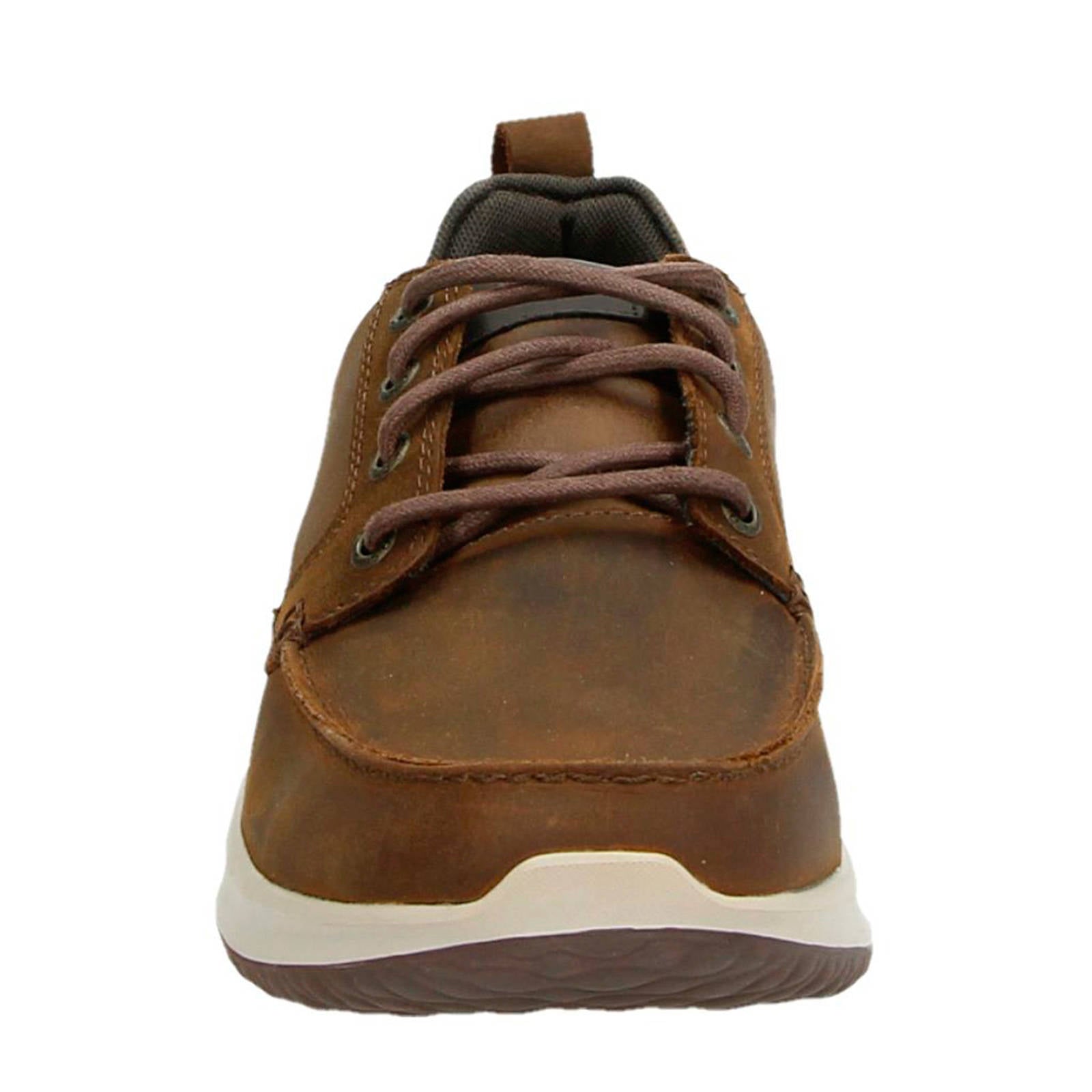 Skechers leren veterschoenen bruin | wehkamp