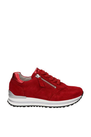 suède sneakers rood