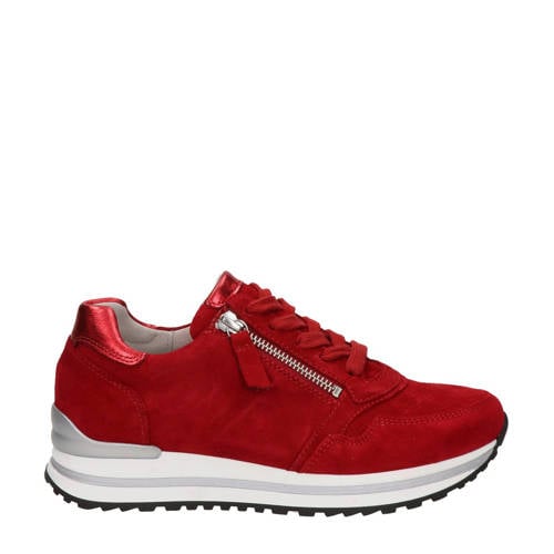 Gabor suède sneakers rood afbeelding