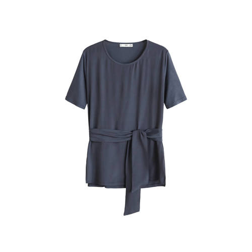 Mango T Shirt Met Strik Detail Marine mango kopen in de aanbieding