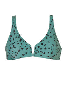bikinitop reversible in een all over print groen