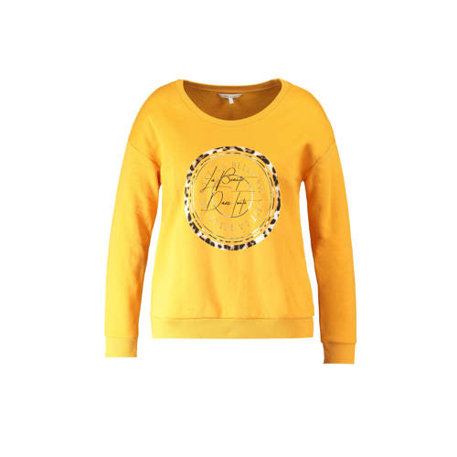 Ms Mode Sweater Met Printopdruk Geel ms mode kopen in de aanbieding