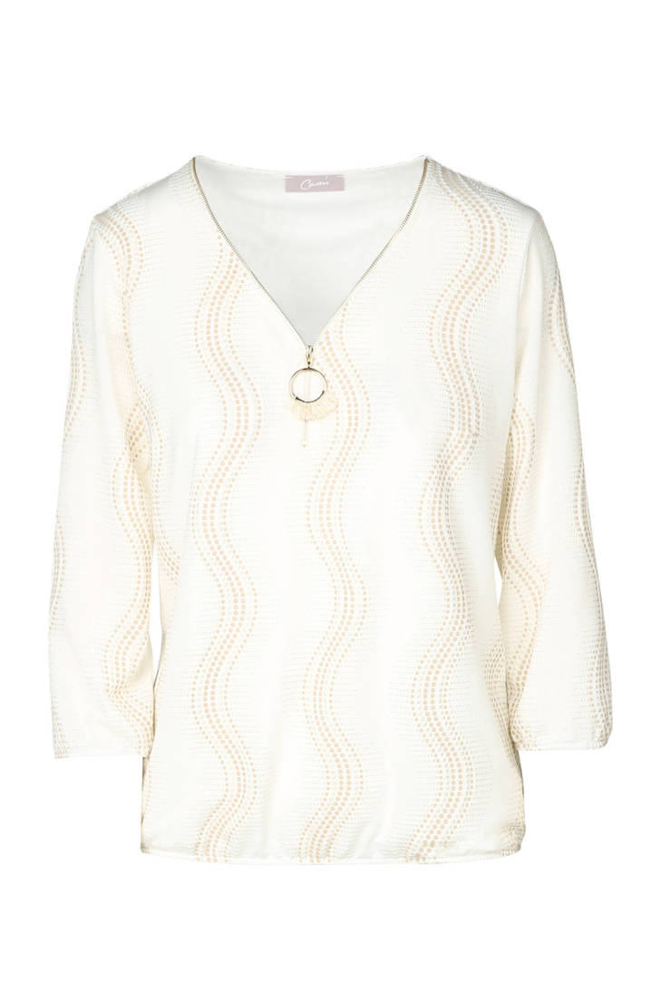 Cassis met over blouse all print ecru FrqF4cSZ