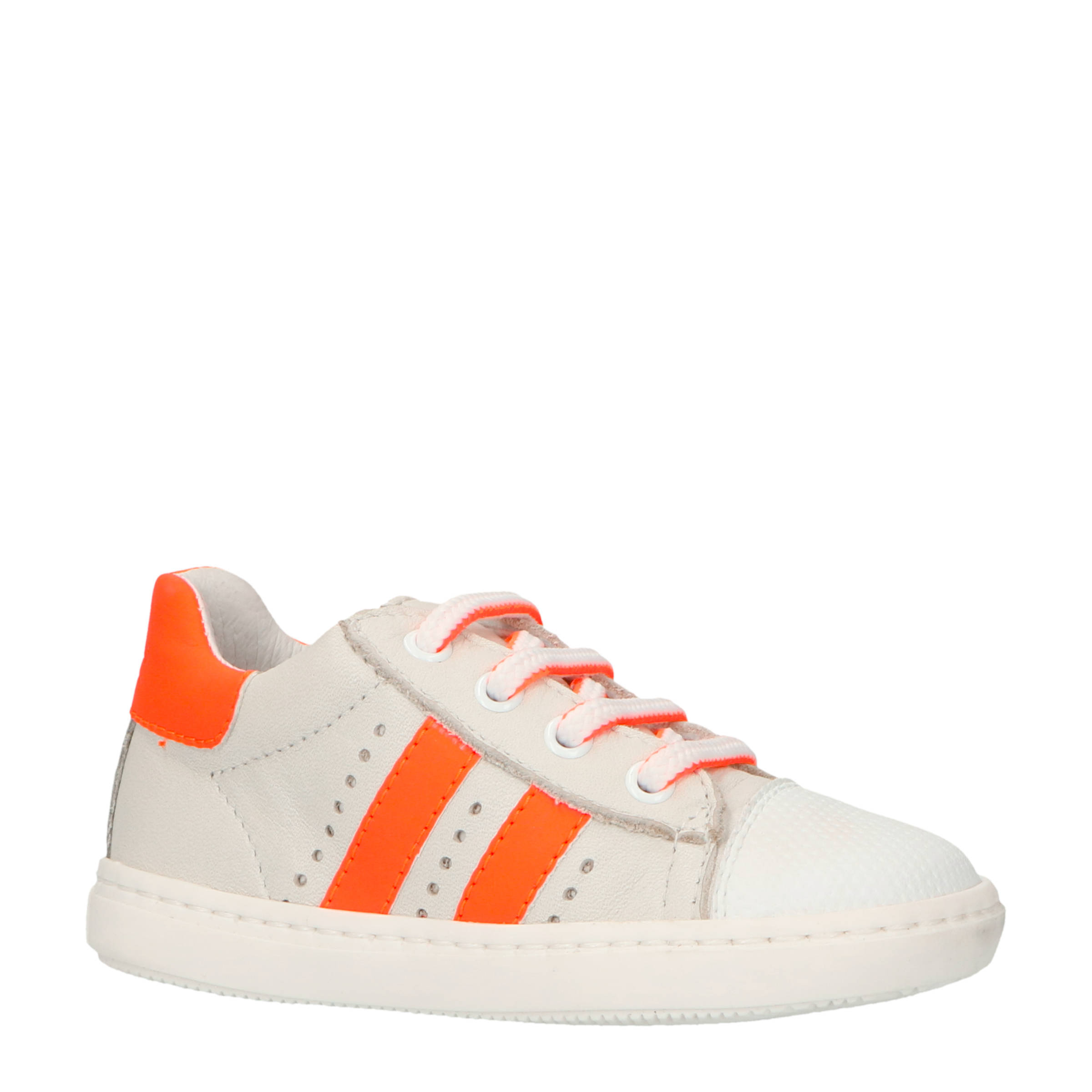 Clic CL-9773/A leren sneakers wit/oranje | wehkamp