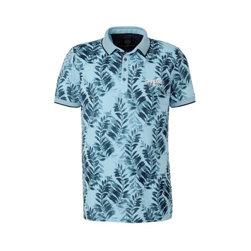 Gabbiano Printed Leaves Polo Lichtblauw gabbiano kopen in de aanbieding Gabbiano Printed Leaves Polo Lichtblauw gabbiano kopen in de aanbieding