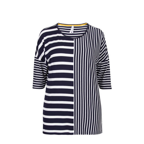 Miss Etam Plus Gestreept T Shirt Marinewit miss etam kopen in de aanbieding