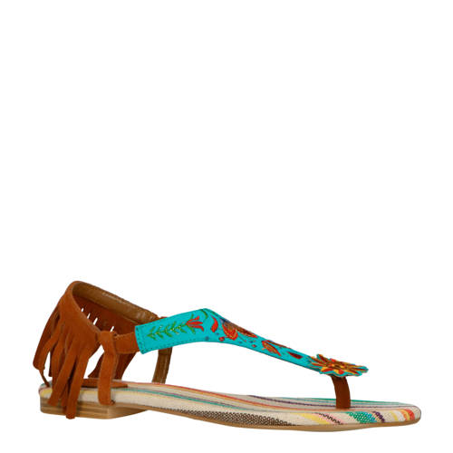 Desigual Lupita Mexico Sandalen Blauwbruin desigual kopen in de aanbieding