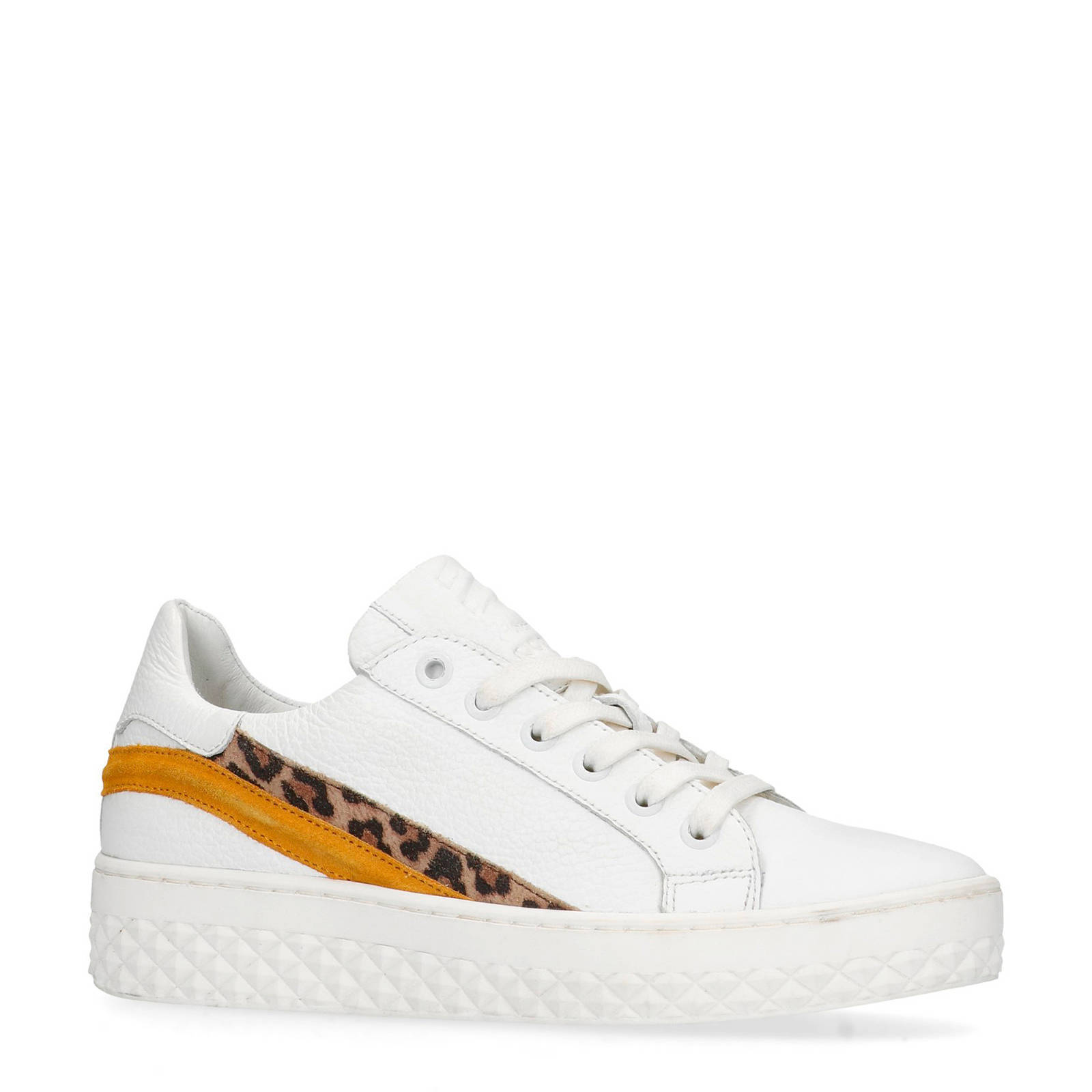 Sacha leren plateau sneakers wit | wehkamp