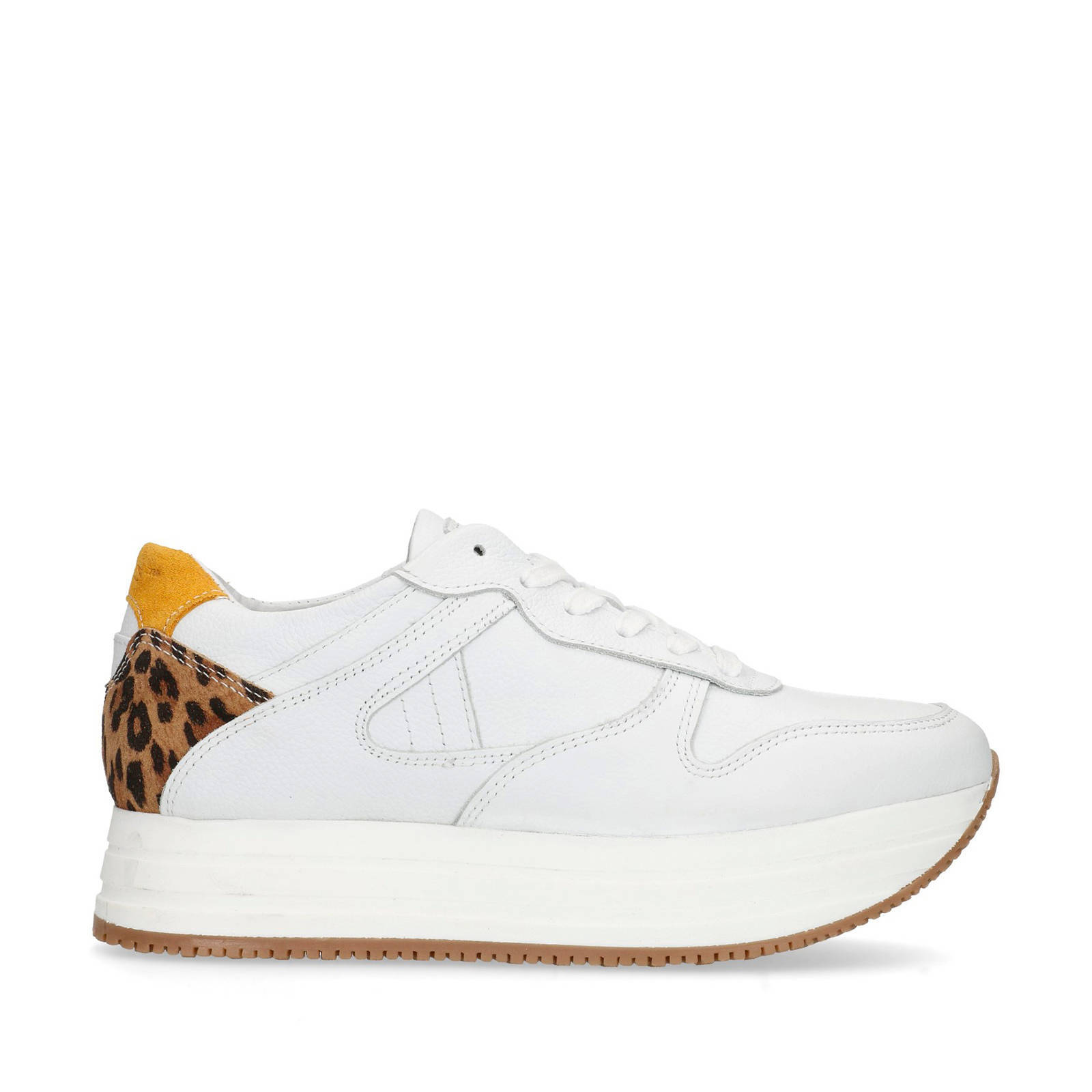 Sacha leren platform sneakers wit | wehkamp