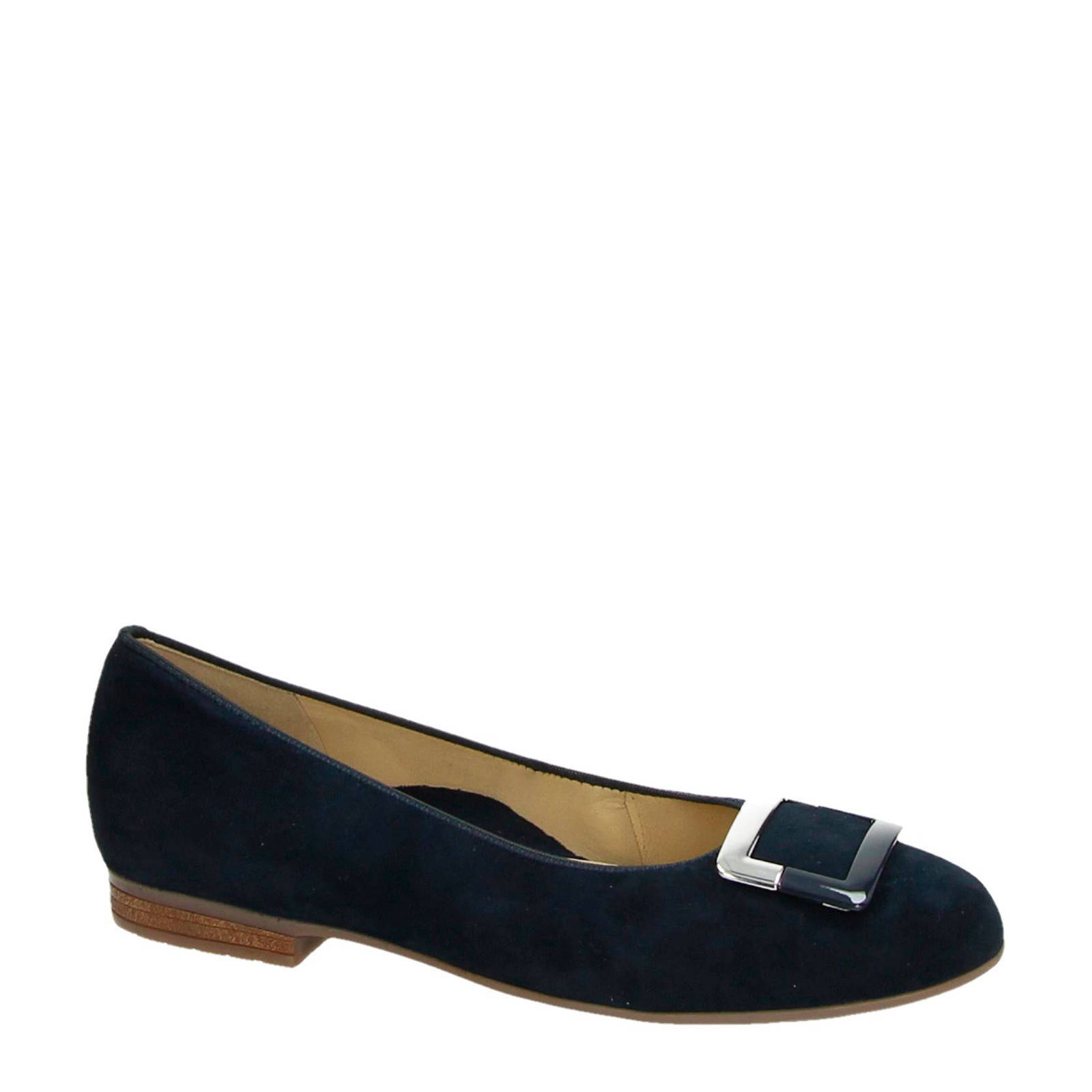 Blauwe leren ballerina's - Dames | MANFIELD