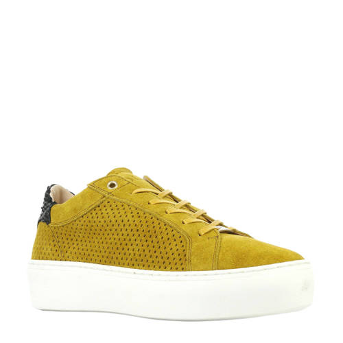 Fred De La Bretoniere Suede Sneakers Geel fred de la bretoniere kopen in de aanbieding