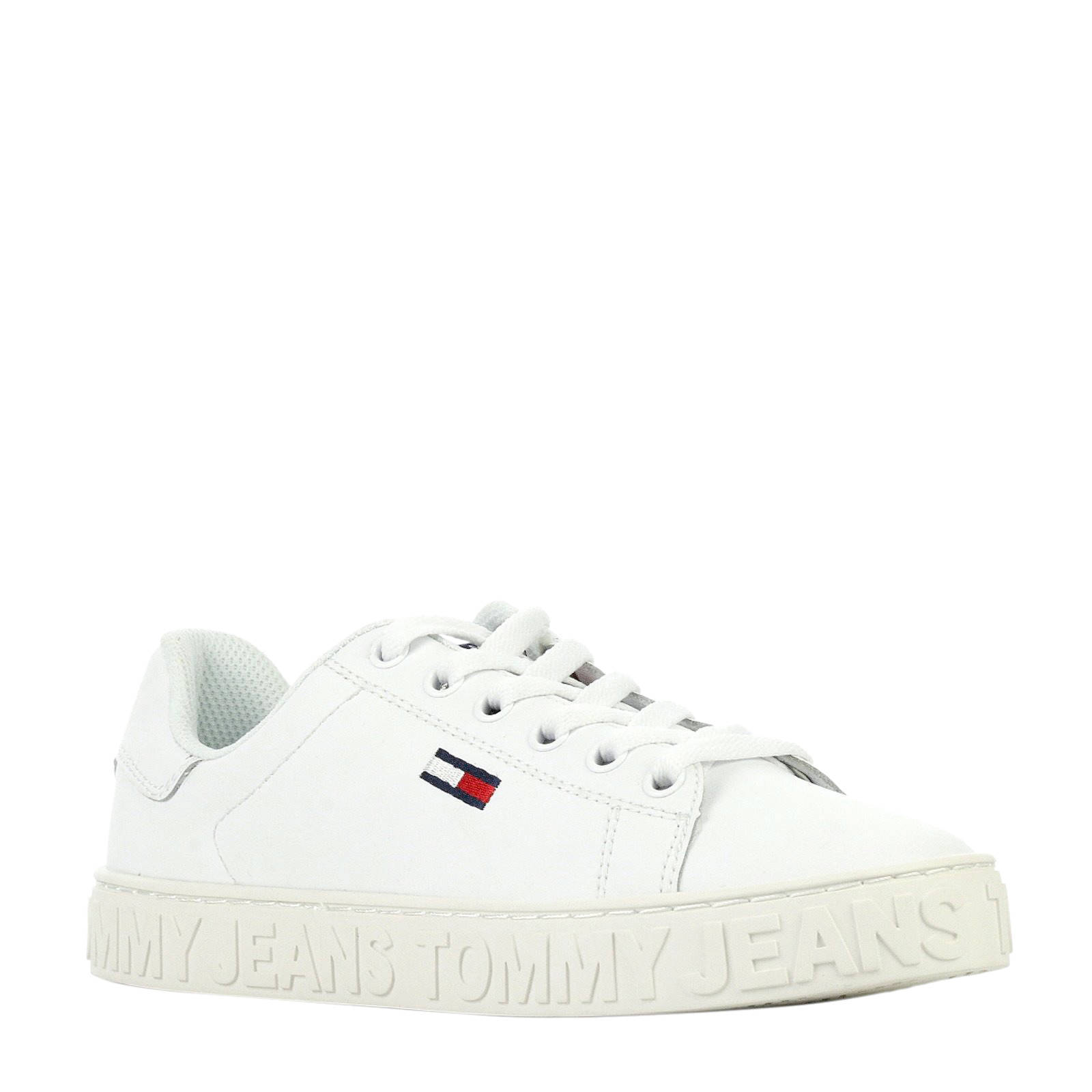Tommy Jeans Cool TJ leren sneakers wit | wehkamp